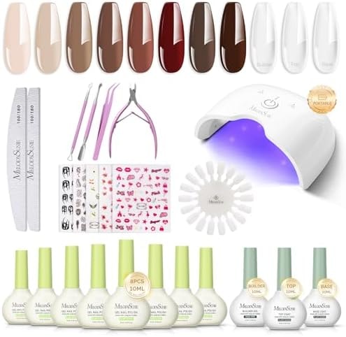 MelodySusie Gel Nail Kit with P-ART06G Cordless UV Lamp Rechargeable
