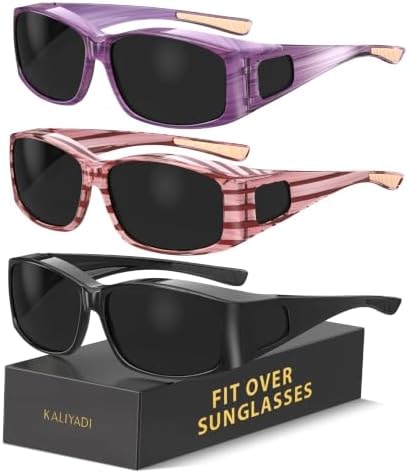 KALIYADI Polarized Sunglasses-Men Women Fit-Over-Glasses: Wrap Around Womens Sunglasses with UV400 for Driving Fishing Golf
