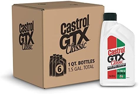 Castrol GTX Classic 20W-50 Conventional Motor Oil, 1 Quart, Pack of 6