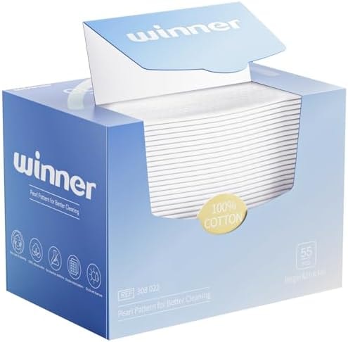 Winner XL Disposable Face Towels, 100% Cotton, 55 Count (Pack of 1)
