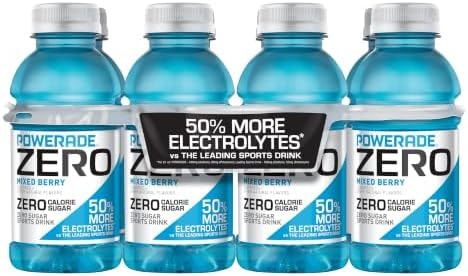 POWERADE ZERO Sugar Sports Drink, Mixed Berry Electrolytes, 12 Oz (8 Pk)