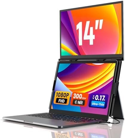 SMISEACOW Laptop Screen Extender 14" Portable Dual Monitor Neck-Friendly