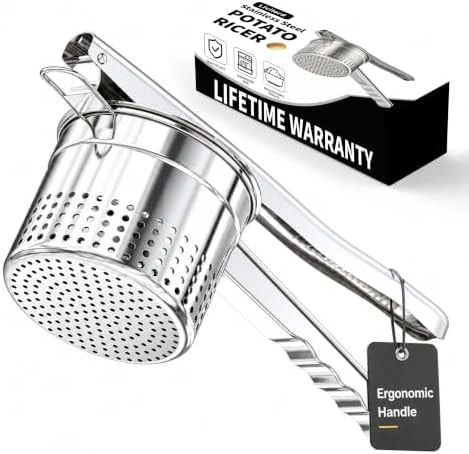 Livilord Potato Ricer, 18/10 Stainless Steel, Ergonomic Handle