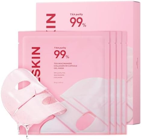 APRILSKIN TXA Pink Capsule Gel Mask | Overnight Face Mask for Glass Glow Skin I 99% High-Purity Tranexamic Acid 3 for uneven skin tone I Elasticity, Hydrating and Firming I Korean Skincare I 30g x 4ea
