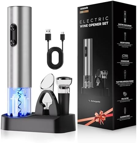 Electric Wine Opener Rechargeable, BABONIR 6-in-1 Wine Gift Set