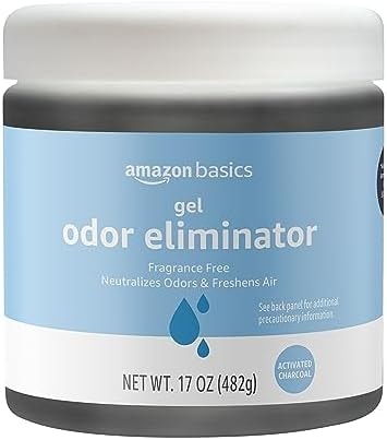 Amazon Basics Gel Odor Eliminator, Activated Charcoal, Fragrance Free, 17 Oz, 1-Pack