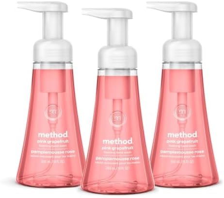 Method Foaming Hand Soap, Pink Grapefruit, 10 Fl Oz, Biodegradable Formula, (Pack of 3)