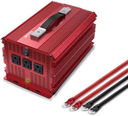 BESTEK 2000W Power Inverter 3 AC Outlets DC 12V to 110V AC Car Power Inverter for Camping Outdoor Power Supply ETL Listed