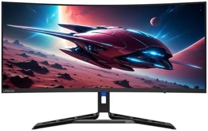 Lenovo Legion R34w-30 34" Class UW-QHD Curved Screen Gaming LED Monitor - 21:9 - Raven Black