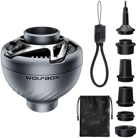 WOLFBOX MegaFlow Mini Portable Air Pump, USB Powered, 4.5kPa, 5 Nozzles