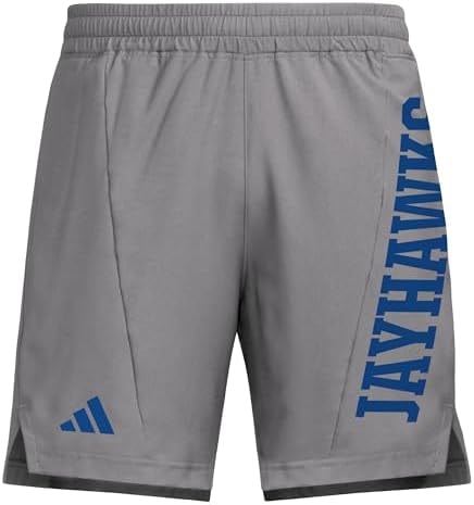 adidas Men's D4T Woven Kansas University Shorts, Team Grey/Collegiate Royal/NCAA Kansas, X-Large/7" Inseam
