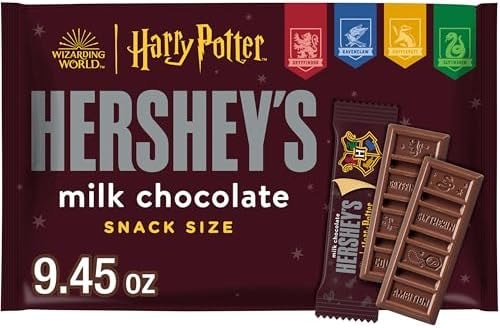 HERSHEY'S Milk Chocolate Harry Potter Snack Size, Halloween Candy Bag, 9.45 oz