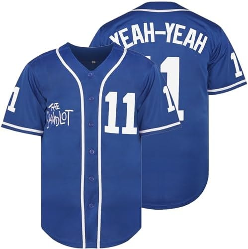 The Sandlot Benny The Jet Rodriguez Michael Squints Palledorous Alan Yeah-Yeah McClennan Bel Air 3D Print Baseball Jersey (Large, 11-W-Blue)