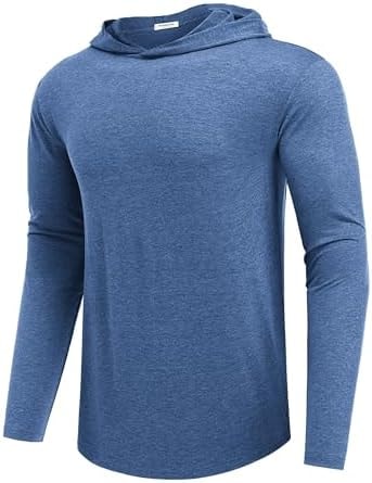 PINSPARK Lightweight Pullover Hoodies for Men Long Sleeve Hoodie for Golf Gym Workout Athletic Sweatshirt Navy