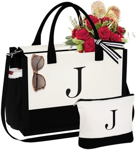 YOOLIFE Gifts for Women Birthday Gifts for Women MomTote Bag Letter J