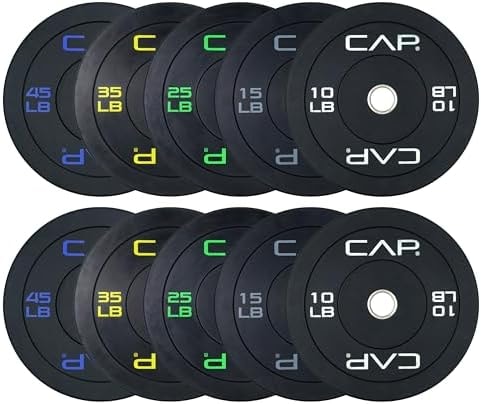 CAP 260lb Economy Olympic Bumper Plate Weight Set