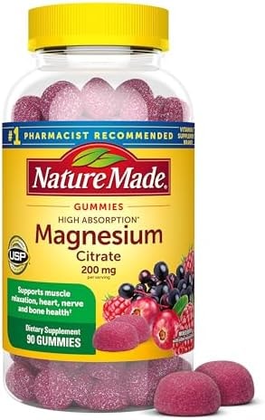 Nature Made High Absorption Magnesium Citrate 200mg per Serving, 90 Gummies