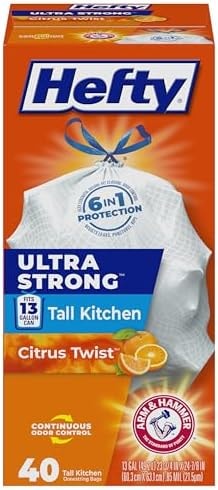 Hefty Ultra Strong Tall Kitchen Trash Bags - Citrus Twist, 13 Gallon, 40 Count
