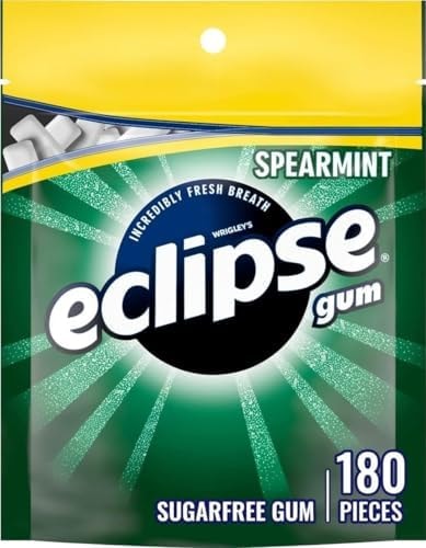 ECLIPSE Spearmint Sugar Free Minty Chewing Gum 180 ct, Bulk Pack