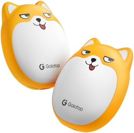 Gaiatop Rechargeable Hand Warmers 2 Pack, Cute Dog Magnetic Split Design