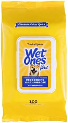Wet Ones for Pets Deodorizing Dog Wipes, Tropical Splash, 100 Count