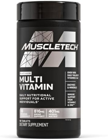 MuscleTech Platinum Multivitamins for Men & Women, Multi-Vitamin Supplement