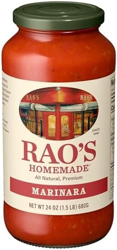 Rao's Homemade Marinara Sauce, 24 oz, All Purpose Tomato Sauce, Pasta Sauce, Carb Conscious, Keto Friendly, All Natural, Premium Quality, With Italian Tomatoes & Olive Oil