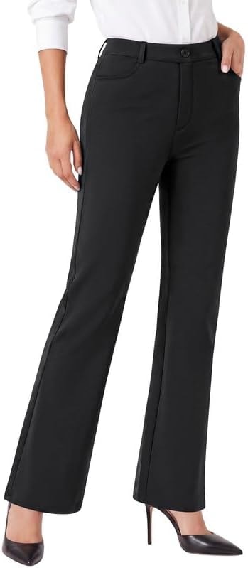 keriffe Womens Dress Pants Stretchy Work Pants Business Flare Trousers