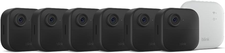 Blink Outdoor 4 XR – two-year battery wireless camera with 4x security coverage, 1000 ft open-air range or 400 ft with typical use — 6 camera system
