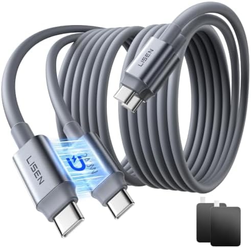 LISEN Tap 1 S Storage Cable, 240W C to C Cable Fast Charging (2 Pack 5FT)