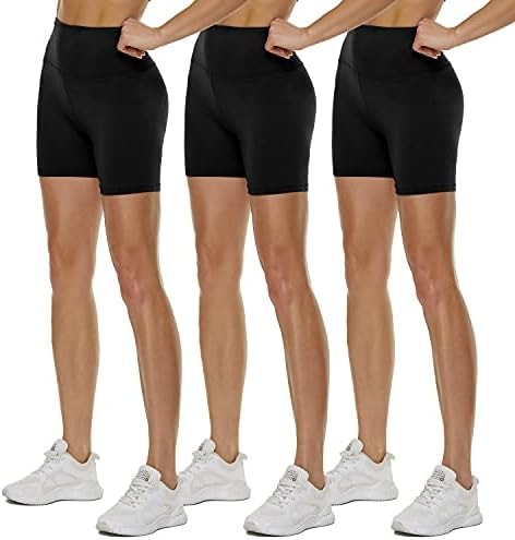 QGGQDD 3 Pack High Waisted Biker Shorts for Women – 3"/ 5"/ 8" Black Workout Yoga Compression Tummy Control Shorts for Running Clothing
