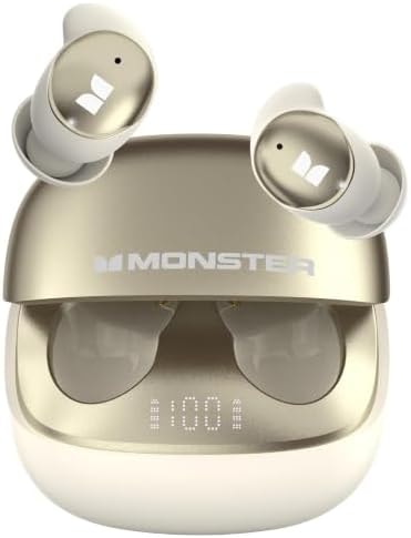 Monster Sleep Ear200, Bluetooth 6.0 Wireless in-Ear Headphones, Sleep Earbuds with ANC, Active Noise Cancelling Earbuds, 8-10H Playtime, Ultra Comfort Design for Side Sleepers