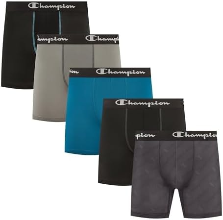 Champion Men's Performance Boxer Briefs, 5-Pack