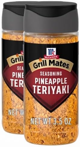 McCormick Grill Mates Seasoning, Pineapple Teriyaki, Grilling Seasoning for Adding Savory-Sweet Teriyaki Flavor to Pork, Chicken, or Seafood, 3.5 oz (Pack of 2)