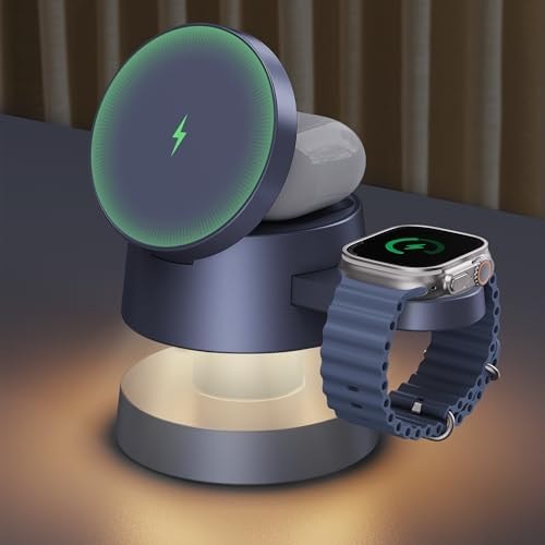 iVANKY 4 in 1 Wireless Charger with Night Light for iPhone/iWatch/AirPods