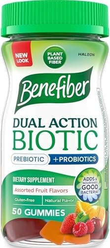 Benefiber Prebiotic Fiber Supplement Gummies, Assorted Fruit Flavor, 50 Ct