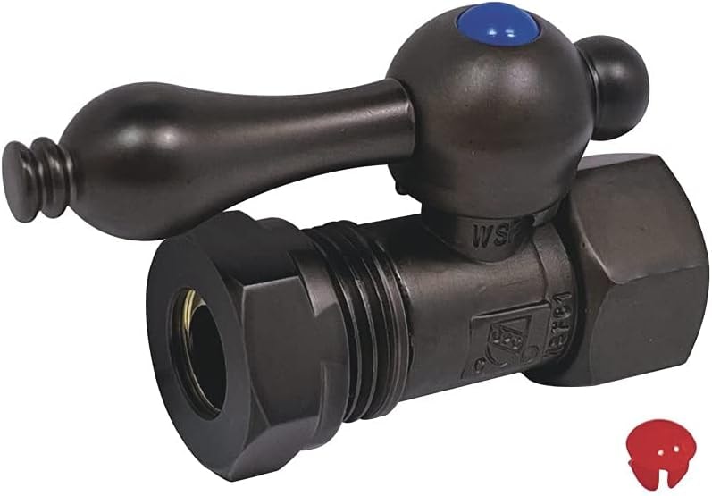 Kingston Brass CC44155 Quarter Turn Valve (1/2" FIP X 1/2" or 7/16-Inch" Slip Joint), Oil Rubbed Bronze