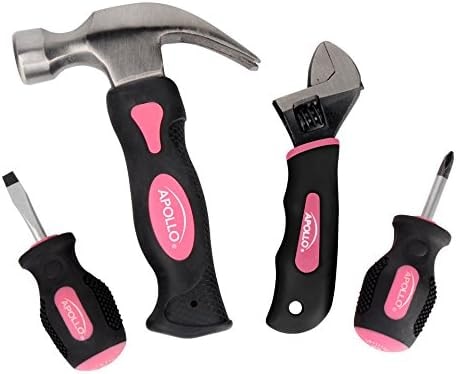Apollo Tools 4 Piece Stubby Tool Set, Pink DT0240P