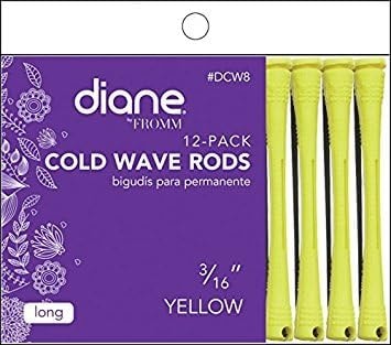 Diane Cold Wave Rods, Yellow, 3/16 Inch, Set of 12