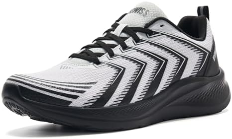 K-Swiss Men's Mellow Lightweight Running Walking Shoe, Black/Grey 8.5