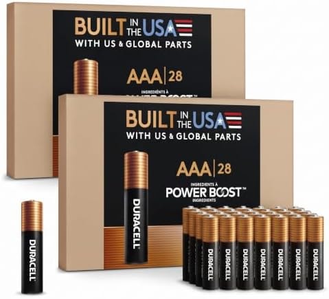 DURACELL Coppertop AAA Alkaline Batteries with Power Boost Ingredients,Long-Lasting Alkaline in Re-closable Pack for Quick Access and Organized Storage,28 Count (Pack of 2)
