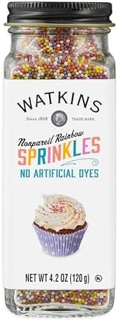 Watkins Gourmet Decorating Sprinkles, Rainbow Nonpareils, 4.2 Oz. Jar, 1 Count