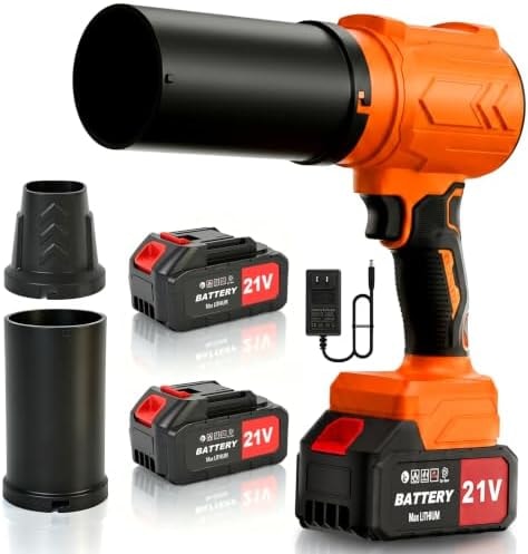 950000RPM Leaf Blower Cordless with 2 x 4.0Ah Batteries, 2 Extended Nozzles