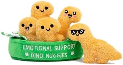 Emotional Support Dino Nuggies, Cuddly Dinosaur Toys by Relatable