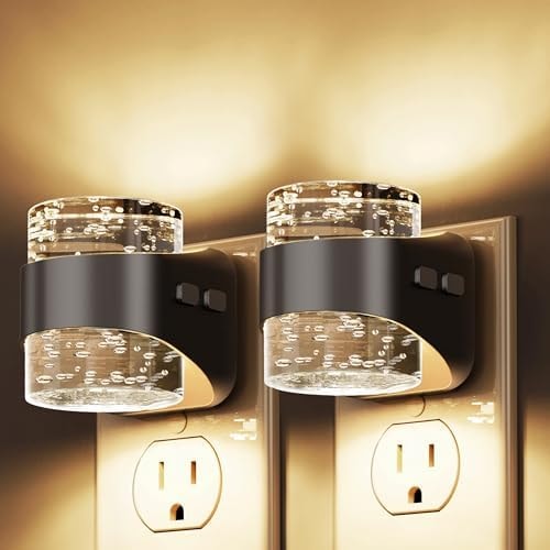L LOHAS LED Night Light, 2 Pack 3000K Bubble Night Lights Plug into Wall