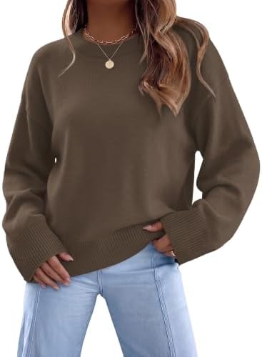 Fall Outfits for Women Sweaters Long Sleeve Shirts Fashion Clothing Brown M