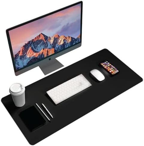 Black+Decker Faux Leather Desk Mat for Keyboard & Mouse