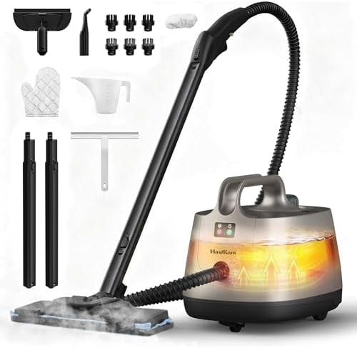 Carpet Steam Cleaner for Home, 293°F 58 PSI Powerful Multipurpose Handheld Steam Mop, 21 Attachments, 50Oz Capacity, Heavy Duty Steamer for Carpets, Floors, Cars, Tiles, Crack Cleaning, Turquoise