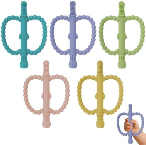 Fu Store Hollow Teether Tube Apple Shape Baby Teething Toy for Babies 0-36M
