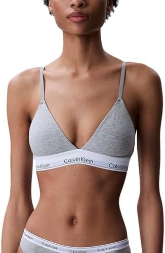 Calvin Klein Modern Cotton Lightly Lined Triangle Bralette Grey Heather